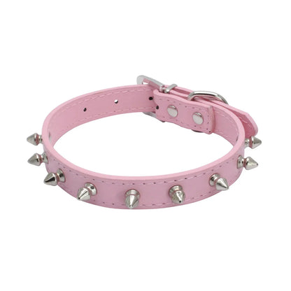 Dog Collar Leather Spiked Studded Collars