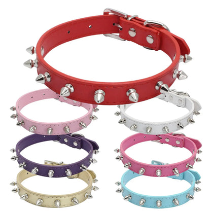 Dog Collar Leather Spiked Studded Collars