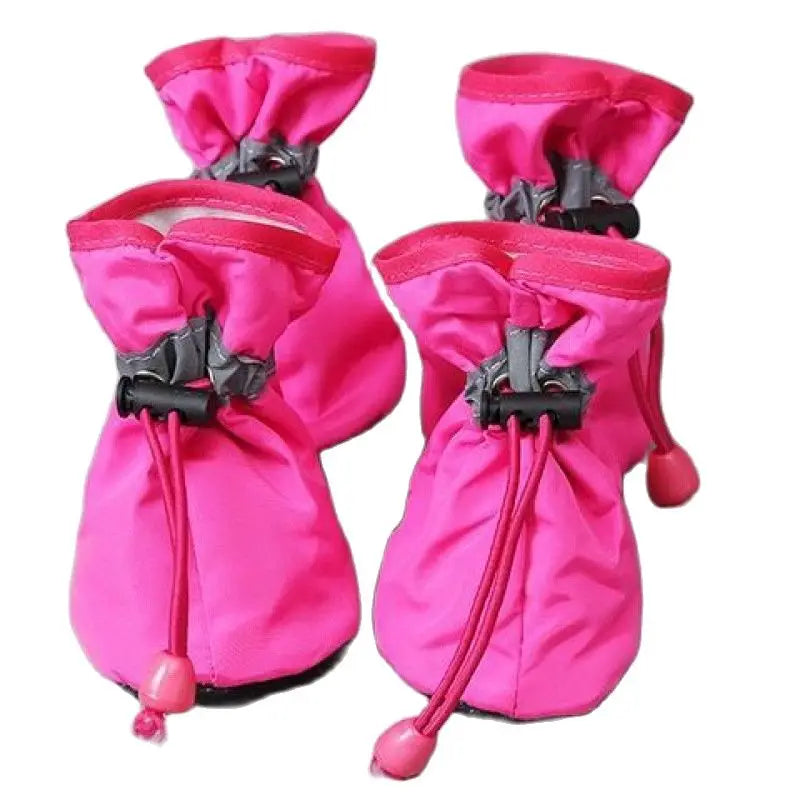 4pcs/set Waterproof Pet Dog Shoes  Anti-slip Rain Boots Footwear for Small Cats Dogs Puppy Dog Pet Booties Pet Paw Accessories